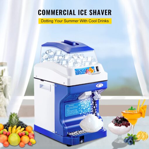 VEVOR 110V Commercial Ice Shaver Crusher 441LBS/H with 11LBS Hopper, 300W Tabletop Electric Snow Cone Maker 320 RPM Rotate Speed Perfect For Parties Events Snack Bar - Image 7