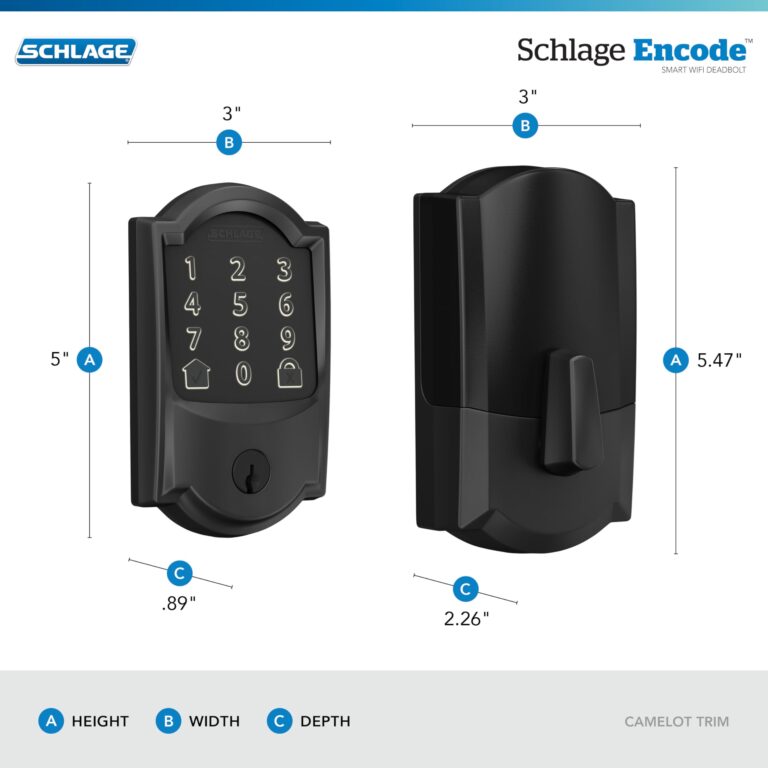SCHLAGE BE489WB CAM 622 Encode Deadbolt Smart Lock | WiFi Touchscreen Keypad, Matte Black - Image 10