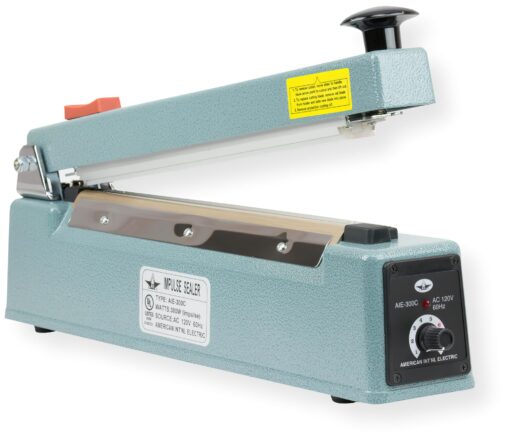 American International Electric AIE-300C Impulse Heat Sealer with Cutter, 12 Inches Max. Seal Length, 6 Mil Max. Material Thickness, 2 mm Seal Width
