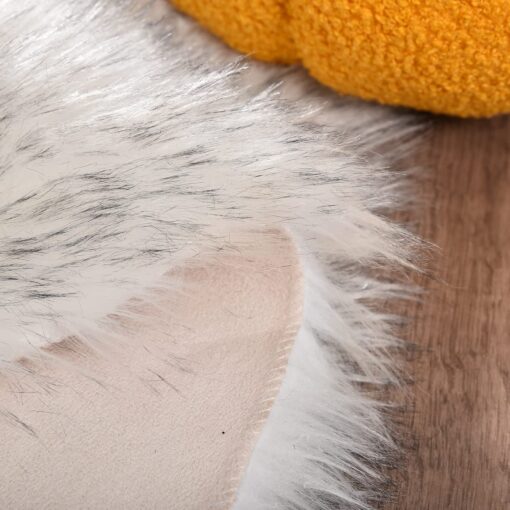 ORINOVA White and Grey Area Rugs 9x12 Living Room Large Washable Faux Fur Rugs for Bedroom Nursery Shaggy Sheepskin Fur Rectangle Rug - Image 7