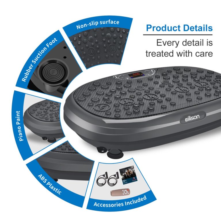 EILISON FitMax 3D XL Vibration Plate Exercise Machine - Whole Body Workout Vibration Fitness Platform w/Loop Bands-Home Workout for Lymphatic Drainage Machine for Weight Loss,Shaping,Wellness,Recovery - Image 6