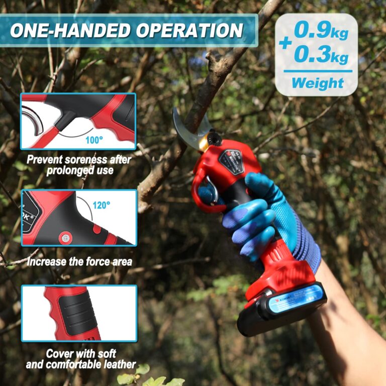 KOMOK Electric Pruning Shears, Professional Cordless Pruning Shears with 2pcs 2Ah Battery Powered Tree Branches Pruner, 30mm 1.2" Cutting Rnage, 6-8 Working Hours - Image 6