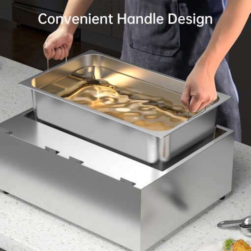 TANGME Commercial Deep Fryer, Triple Basket Electric Countertop Fryer Upgraded 31.7Qt Single Oil Fryer to Fry a Whole Fish with Temperature Limiter, UL Certified - Image 3