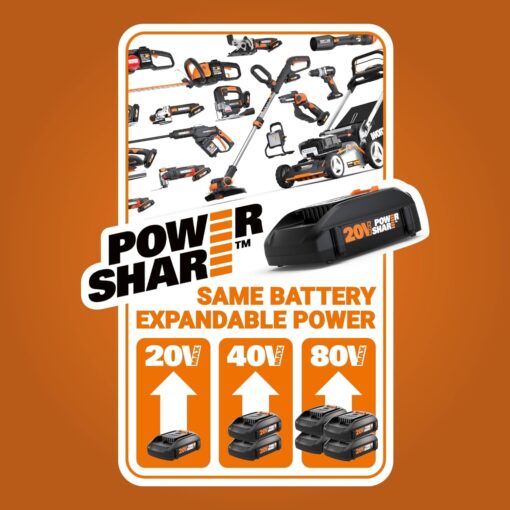 WORX Nitro 40V WG585 Leaf Blower Cordless with Battery & Charger, PowerShare, Blowers for Lawn Care Up to 165 MPH 620 CFM, Lightweight with High-Power Turbine Fan and Brushless Motor - Image 6