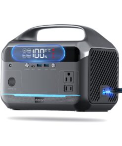 Portable Power Station 90,000mAh, 288Wh LiFePO4 Battery Backup w/ 2× 350W (600W Surge) 110V Pure Sine Wave AC Outlets, Solar Generator for Home Backup, CPAP, RV, Camping, Off-Grid & Emergency Power
