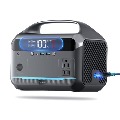Portable Power Station 90,000mAh, 288Wh LiFePO4 Battery Backup w/ 2× 350W (600W Surge) 110V Pure Sine Wave AC Outlets, Solar Generator for Home Backup, CPAP, RV, Camping, Off-Grid & Emergency Power