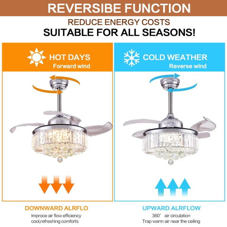 DuMaiWay 48" Alexa Ceiling Fan Smart Ceiling Fan with Light and Remote Fandelier WiFi Modern Crystal Chandelier Fan Retractable Dimmable for Bedroom Living Room - Image 3