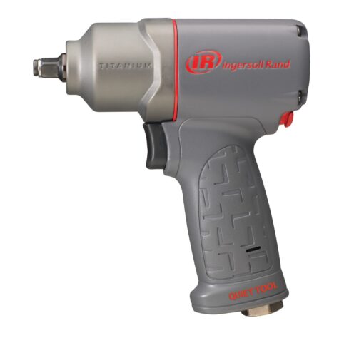 Ingersoll Rand 2115QTiMAX 3/8” Drive Air Impact Wrench, Quiet Tool, Lightweight 2.5 lb Design, Powerful Reverse Torque Output Up to 300 ft lbs, 7 Vane Motor, Max Control, Gray