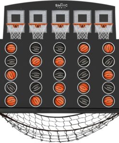 SWOOC Games - Low Post Lineup™ | Wall Mounted Giant Basketball 4 In A Row w/ 5+ Games | Basketball Hoop For Room Wall Games | Game Room Games | Mini Basketball Hoop Indoor Connect | Four In A Row Game