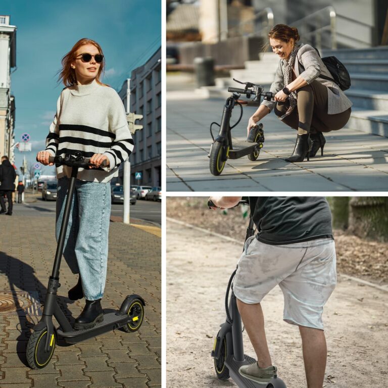 Electric Scooter 10" Solid Tires 600W Peak Motor Up to 20Miles Range and 19Mph Speed for Adults - Portable Folding Commuting Scooter with Double Braking System and App - Image 2