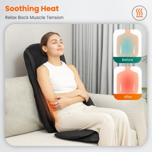 Snailax Shiatsu Neck Back Massager with Heat, Massage Chair Pad with Compression, Full Body Chair Seat Massager for Neck, Back and Shoulders, Gifts for Men, Women - Image 6