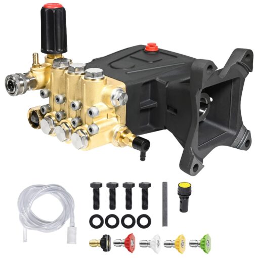 YAMATIC Horizontal Triplex Plunger Pressure Washer Pump 1" Shaft 4000 PSI 3.5 GPM, Replacement for Simpson AAA 90034, 90039,90038, Honda GX340, GX390, GX270 for Industrial Gas Powered Washers
