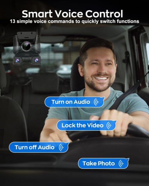Driveye 4K Dash Cam with 5 Cameras – 4 Channel + 1 Baby Car Camera, Front and Rear, 360° View, IR Night Vision, Free 128GB Card & CPL, 5GHz Wi-Fi GPS, Voice Control, 24H Parking Mode, G-Sensor - Image 6