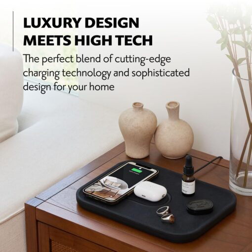 Courant MAG:3 Charger and Tray - Belgian Linen, Multi-Device Charger Compatible with MagSafe iPhones 16, 15, 14, 13, 12 or Wireless AirPod Cases (Charcoal) - Image 6