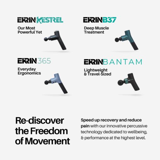 Ekrin Athletics White Kestrel Percussive Massager - Enhanced Precision & Comfort for Elite Muscle Recovery & Wellness - Relieve Sore Muscles and Stiffness - Image 2