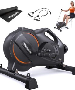 YOSUDA Under Desk Bike Pedal Exerciser, Mini Bike with Bluetooth Portable Foot Cycle Arm & Leg Peddler Machine with 2 Resistance Bands & Non-Slip Mat