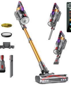 Cordless Vacuum Cleaner, 550W/45KPA Self-Standing Vacuum Cleaners for Home, Max 60Mins Anti-Tangle Stick Vacuum with Aromatherapy, Dual-Handheld Lightweight Vacuum for Pet Hair, Carpets, Hardwood