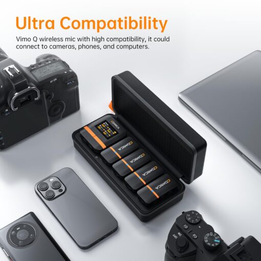COMICA Vimo Q Wireless Lavalier Microphone System with 4 Transmitters and 1 Receiver, 4 Audio Tracks Individual Output, Noise Cancellation, 656' Range, Lav Mic for Camera, iPhone, Android, PC, etc - Image 9