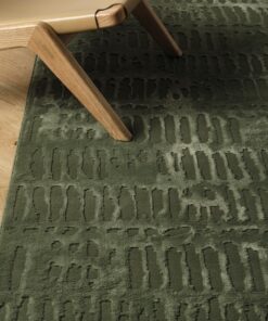 Revival Rugs Shell 5'3"x7'10" Washable Area Rug for Living Room Bedroom - 100% Recycled Oeko-TEX Certified, Medium Pile, Green