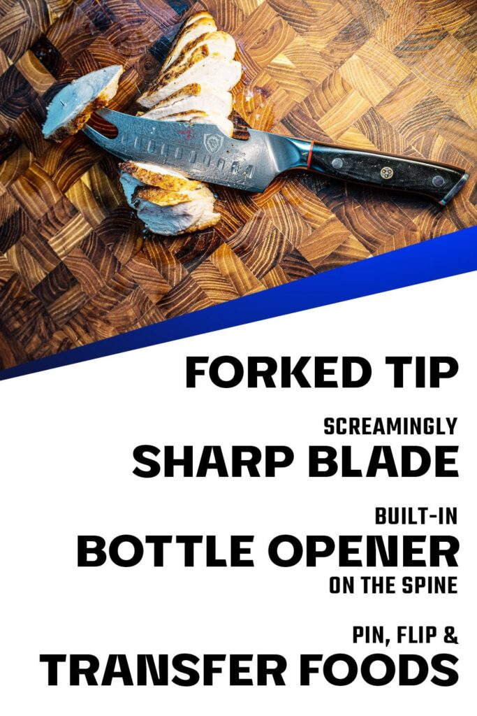 Dalstrong Pitmaster BBQ & Meat Knife - 6.5 inch - Shogun Series ELITE - Forked Tip & Bottle Opener - Japanese AUS-10V Super Steel - G10 Handle - Razor Sharp Kitchen Knife - w/Sheath - Image 6