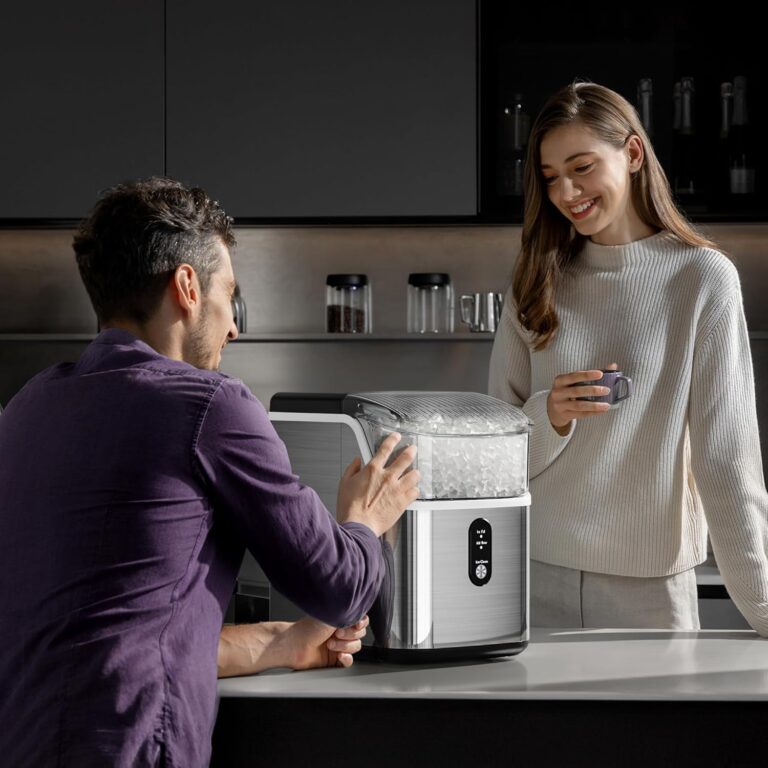 Nugget Ice Maker Countertop, 35Lbs/24H Portable Table Top Machine with Chewable & Crushed Ice, Self-Cleaning, One-Touch Operation for Home, Kitchen & Office(Stainless Steels Silver) - Image 2