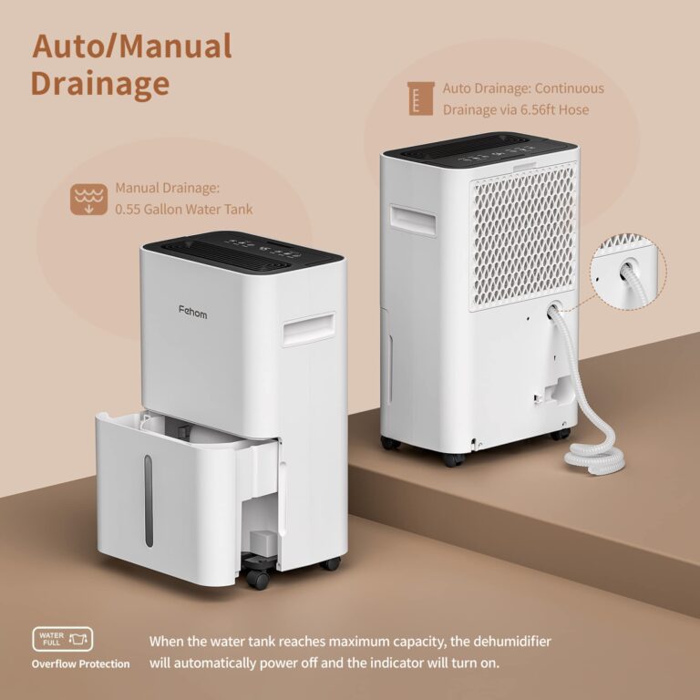 Fehom 4500 Sq. Ft Dehumidifier for Home Basements Bathroom Bedroom Continuous Drainage, with Auto Shut Off Humidity Control and Drain Hose - Image 4