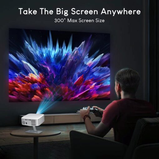 Netflix Licensed Projector with Wifi Bluetooth 4K, Auto Keystone/Electric Focus, Smart Android 13 NTV, 400 ANSI Lumen, 1080P Native Outdoor Movie Projector, Mini Portable, Built-in Apps (2025) - Image 8