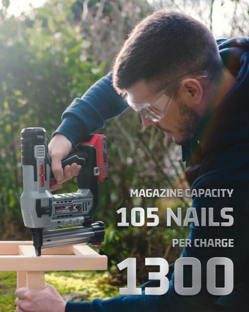 Electric Nail Gun, LINKNAL Cordless Brad Nailer Battery Powered,18 Gauge, 2×20V MAX Li-ion Batteries, Charger and 1000 Nails Included (L820-BN) - Image 5