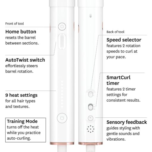 T3 CurlWrap 1" Automatic Rotating Curling Iron with Longer Barrel, 2 Timer Settings, 9 Heat Settings, Auto-Rotating Ceramic Barrel and Ion Generator for Fast, Easy Curls and Waves on All Hair Types - Image 8