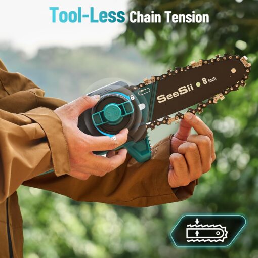 Seesii 10 Inch & 8 Inch Electric Pole Saws for Tree Trimming, Cordless Pole Chainsaw with Extendable Rod (Up to 9.2ft), Auto Oiler, 4000mAh Battery Powered Tree Pruner for Bush & Branch Cutting - Image 5