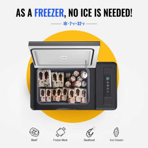 BougeRV 12 Volt Refrigerator 12V Car Fridge 23 Quart Portable Freezer Compressor Cooler 12/24V DC 110~240V AC for Truck Van RV SUV Boat Travel Camping Road Trips Tailgating -7℉~50℉ (Black) - Image 6