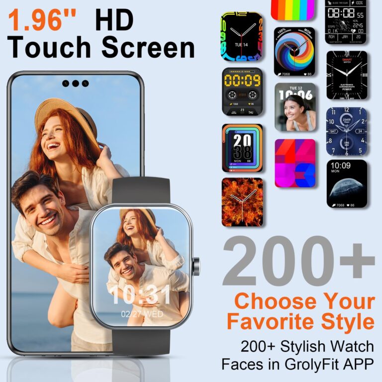 Smart Watch, 1.96" Smartwatch for Men Women (Answer/Make Call), Fitness Tracker with 110+ Sport Modes, IP68 Waterproof, Heart Rate/Sleep/Spo2 Monitor, Pedometer, Activity Tracker for Android iOS - Image 6