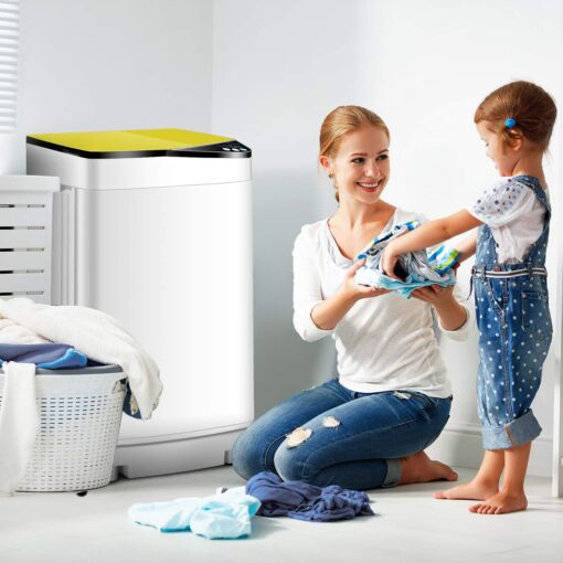 Waterjoy Portable Washing Machines, 7.7 lbs Load Capacity Portable Washer and Dryer Combo with Built-in Barrel Light & LED Display for Household and Apartment （Yellow） - Image 5