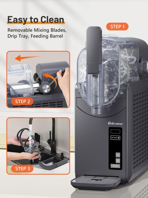 RELEXNOW Slushie Machine Frozen Drink Maker for Home with Self-Cleaning,No Ice Needed,DIY Slushy Maker for Slushie,Frappe,Milk Shake,Cocktail, Wine - Image 4