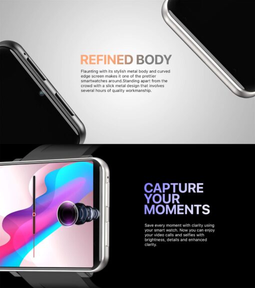Rainbuvvy 4G Smart Watch 2.86 Inch Screen Android 7.1 1GB+16GB 5MP Camera 2700mAh Battery Smartwatch for Men (Black, 3GB+32GB) - Image 8