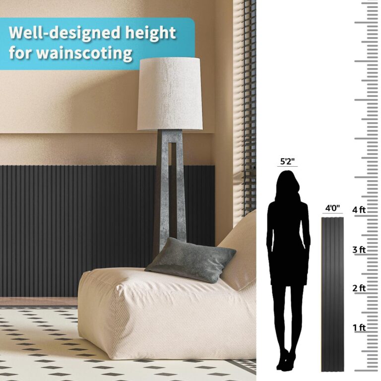 Art3d WPC Wainscoting Panels, 16-Pack 48 x 6 Inch 3D Wall Accents for Interior Wall Decor, Living Room, Bedroom, Black - Image 6