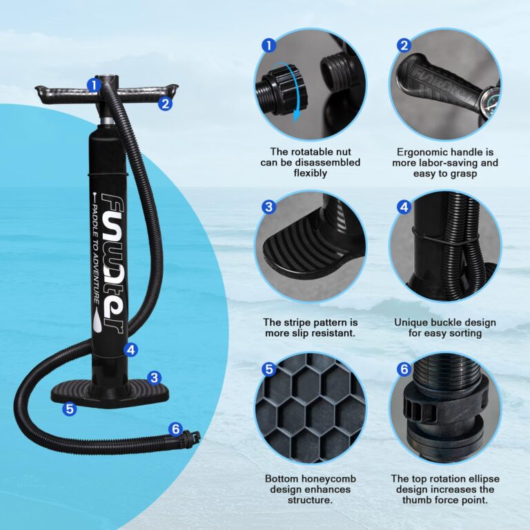 FunWater Inflatable 10'6×33"×6" Ultra-Light (17.6lbs) SUP for All Skill Levels Everything Included with Stand Up Paddle Board, Adj Floating Paddles, Pump, ISUP Travel Backpack, Leash,Waterproof Bag - Image 4