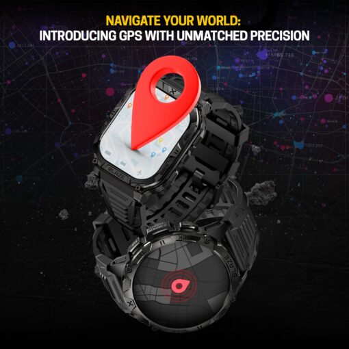 CARBINOX Blaze Smart Watch with GPS (Sport Mode), Rugged Fitness Tracker Waterproof IP69K, Compatible with Android and iOS, 170+ Sports Modes, Gorilla Glass Screen, Make/Receive Calls (Square) - Image 8