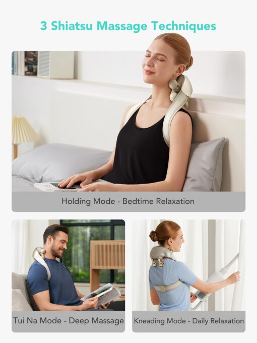 SKG Neck Massager for Pain Relief Deep Tissue FSA HSA Eligible Shiatsu Massager with Heat,for Neck and Shoulder Pain H7 Ultra - Image 2