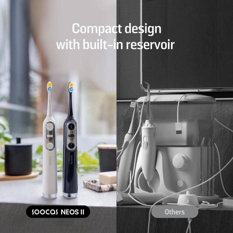 Soocas NEOS II - Electric Toothbrush with Water Flosser, Sonic Electric Toothbrush for Adults, Cordless Water Flosser for Travel, Portable Oral Irrigator, 100% Plaque Removal, Dark Violet - Image 4