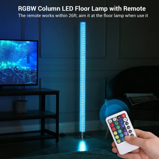 DEWENWILS LED Corner Floor Lamp, RGBW Color Changing Lamps with Remote, 45" Modern Dimmable Super Bright Standing Tall Mood Lighting for Living Room, Bedroom, Bedside, Home Office - Image 4