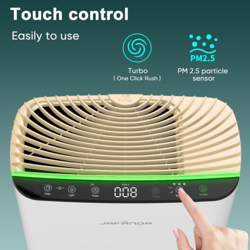 Jafända HEPA Air Purifier for Bedroom, Allergen Air Cleaners for Home Large Room up to 1226ft², Mold Air Purifiers for Home, True HEPA Air Filter Removes 99.97% Pet Dander/Hair, Pollen Dust Smoke&VOCs - Image 3