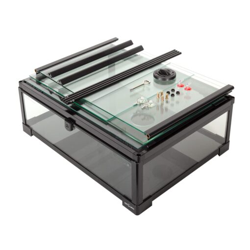 REPTIZOO 45 Gallon Glass Reptile Terrarium 24" x 18" x 24" Knock-Down Reptile Tank with Double Hinge Door and Top Screen Ventilation Easy Assembly Terrarium - Image 2