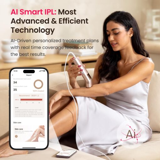 Professional IPL Laser Hair Removal, Super Fast TRIPLE-Pulse, 12 cm² Large Painless Sapphire 37 °F Ice-Cooling Contact, Permanent Hair Removal Device for Women and Men Home, Smart AI, Trinity iGlow 10 - Image 3