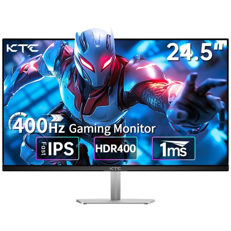 KTC 24.5 Inch 400Hz Gaming Monitor, FHD 1080P 240Hz Computer Monitor, Fast IPS, FreeSync/G-Sync Compatible, HDR400, DisplayPort x2 HDMI x2, VESA, Tilt Adjustable,H25X7