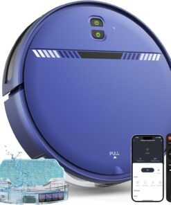 Robot Vacuum and Mop Combo, WiFi/App/Voice, Robotic Vacuum Cleaner with Schedule, 2 in 1 Mopping Robot Vacuum with Water Tank and Dustbin, Self-Charging, Slim, Ideal for Hard Floor, Pet Hair, Carpet