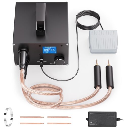 Seesii Dual Farad Spot Welder, 250 Gears Adjustable 3000F Capacitor Battery Spot Welder with 1.8'' LCD Display,Portable Spot Welder for 0.1-0.3mm Nickel Strip Welding, Ideal for Battery Pack Making - Image 2