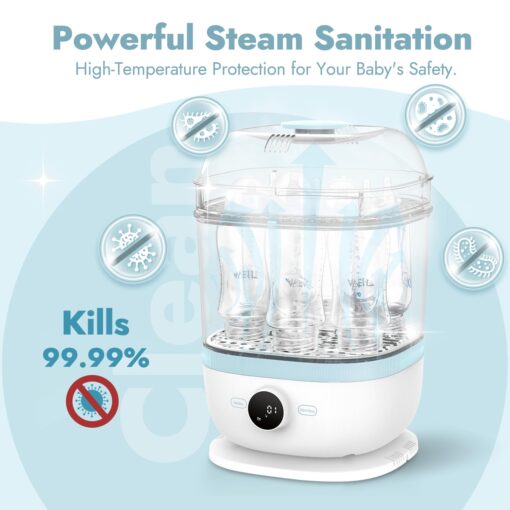 Papablic Bottle Sterilizer and Dryer Pro, 13 Bottles Extra-Large Capacity for Big Family, Electric Steam Bottle Sanitizer for Baby Bottles, Parts & Other Newborn Essentials - Image 8