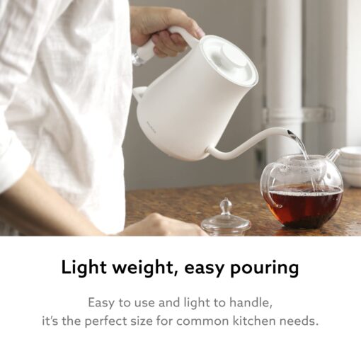 BALMUDA The Kettle | Electric Gooseneck Kettle | Lightweight | Stainless Steel | 0.6L (20fl oz) Capacity | Neon Light Indicator | Perfect for Tea and Coffee | US Version | White - Image 8