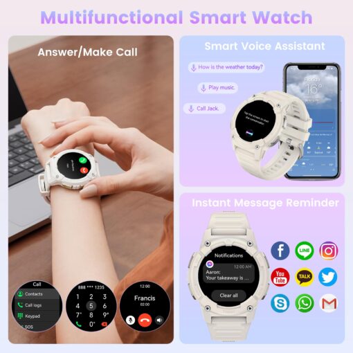 KOSPET Tank S2 Smart Watch for Women GPS, Pressure/Altitude/Compass, 5ATM Waterproof, 1.32" AMOLED Display Fitness Tracker(Answer/Make Call), AI Voice Assistant, 24H Sleep/Hear Rate Monitor - Image 3